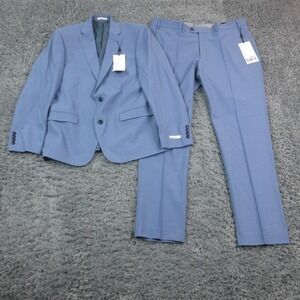 Bar III Suit Mens 42R Light Blue Slim Wool Blend Stretch 2 Piece 39x31.5* NWT